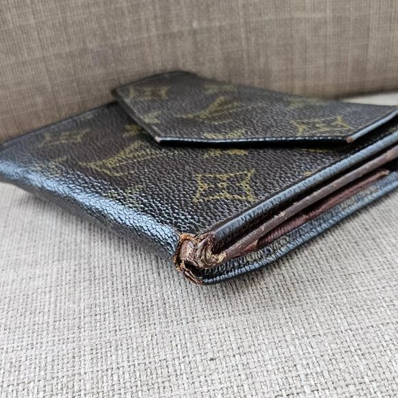 Vintage Louis Vuitton Card Holder Bifold Wallet Purse Made France Damaged AS IS - Picture 3 of 14